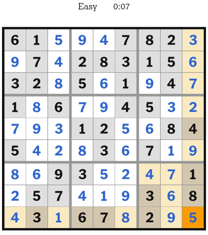 NYT Sudoku Easy Answers January 03, 2026