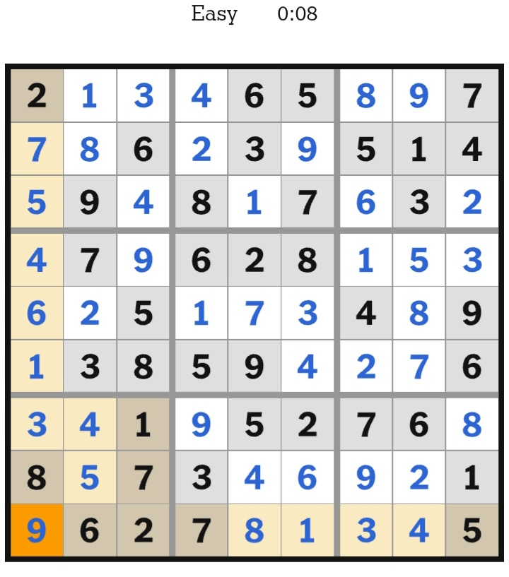 NYT Sudoku Easy Answers January 06, 2026