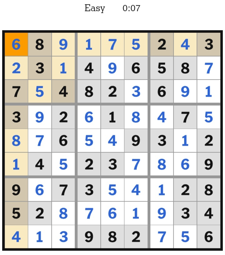 NYT Sudoku Easy Answers January 08, 2026