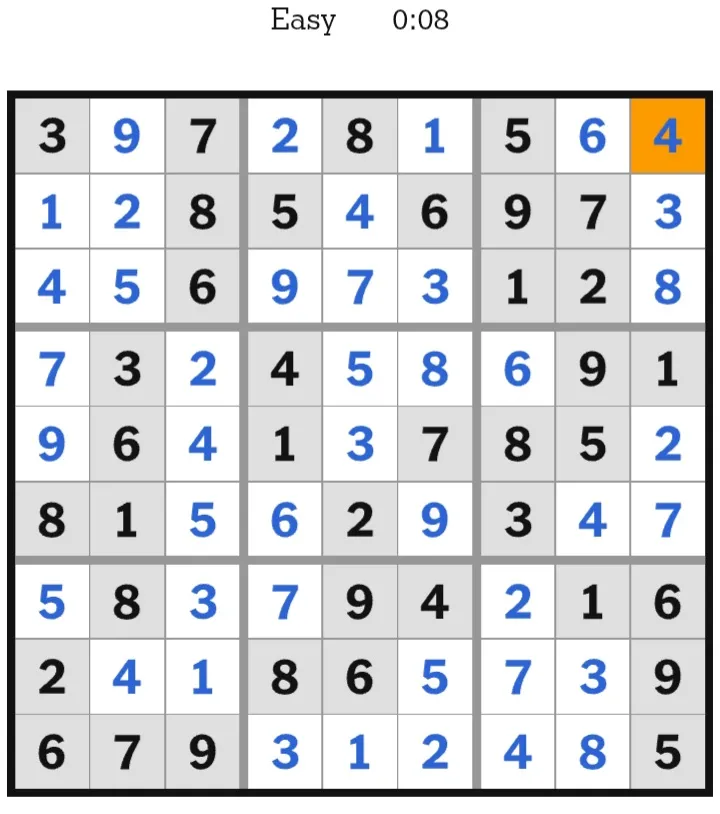 NYT Sudoku Easy Answers January 15, 2026