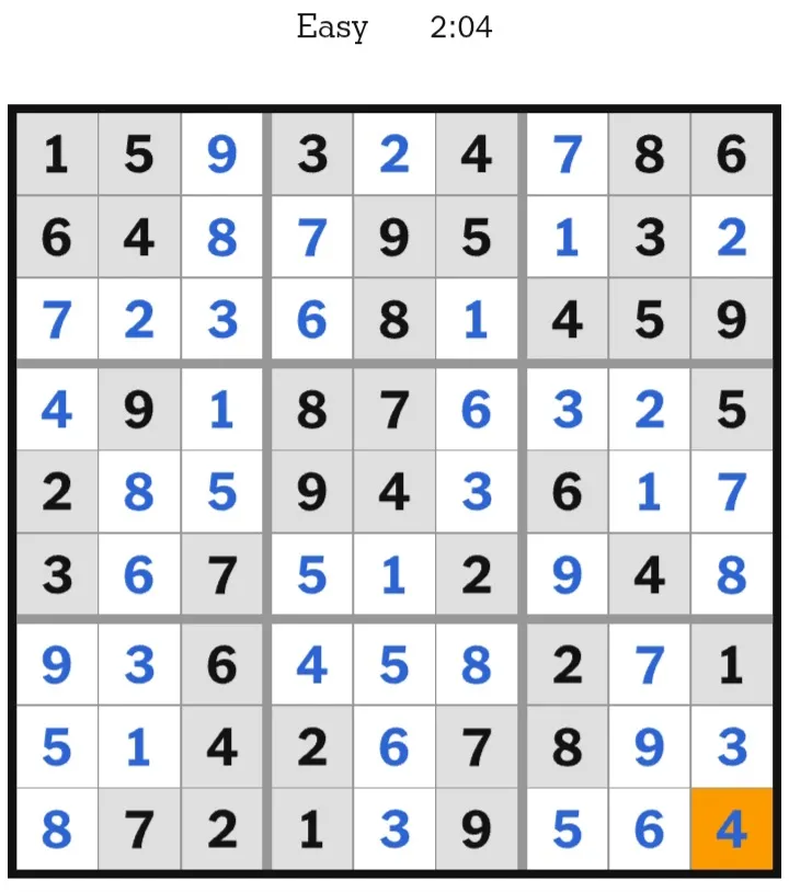 NYT Sudoku Easy Answers January 17, 2026