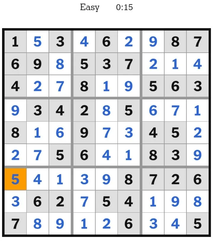 NYT Sudoku Easy Answers January 24, 2026
