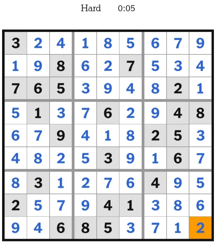 NYT Sudoku Hard Answers February 01, 2026