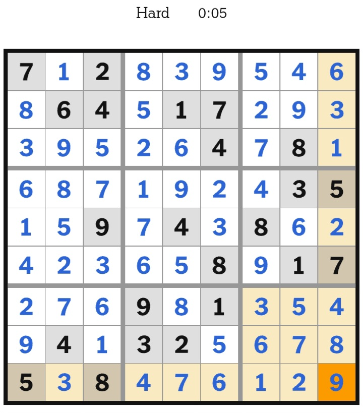 NYT Sudoku Hard Answers January 03, 2026