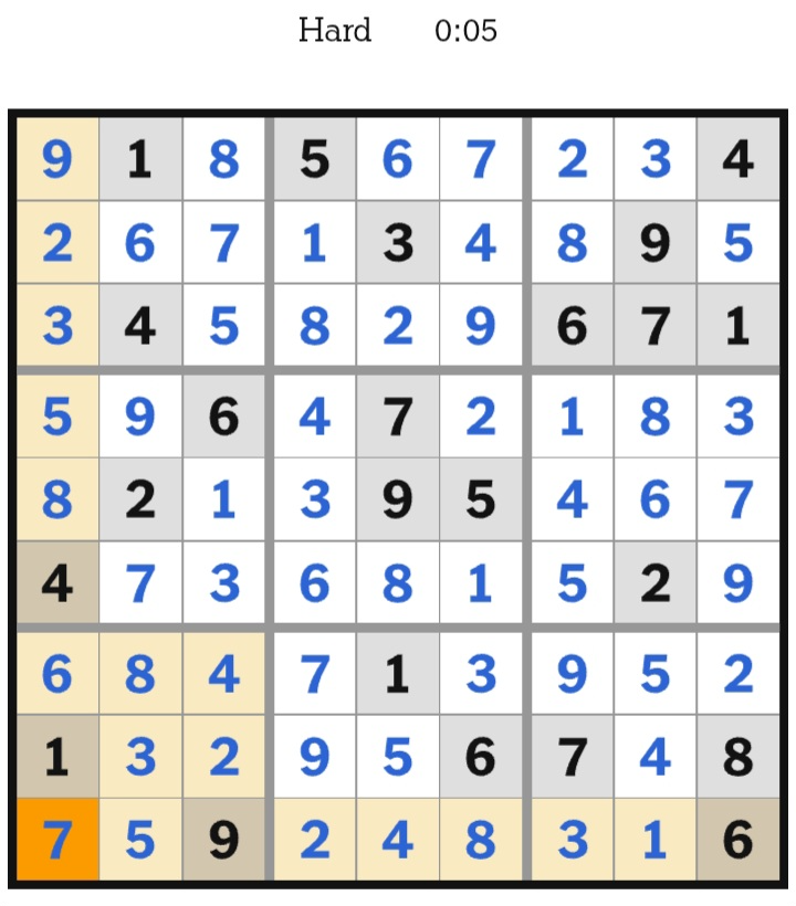 NYT Sudoku Hard Answers January 04, 2026