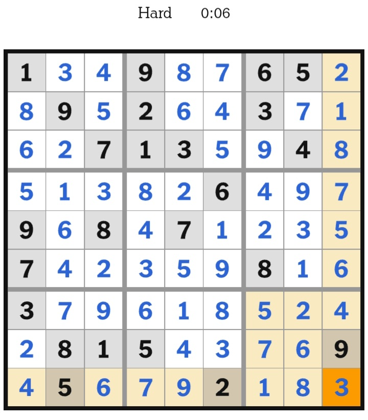 NYT Sudoku Hard Answers January 05, 2026