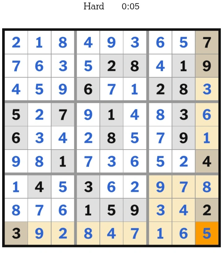NYT Sudoku Hard Answers January 10, 2026
