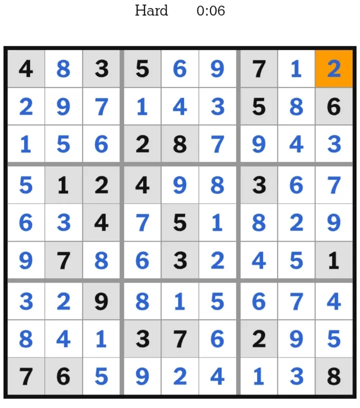 NYT Sudoku Hard Answers January 18, 2026
