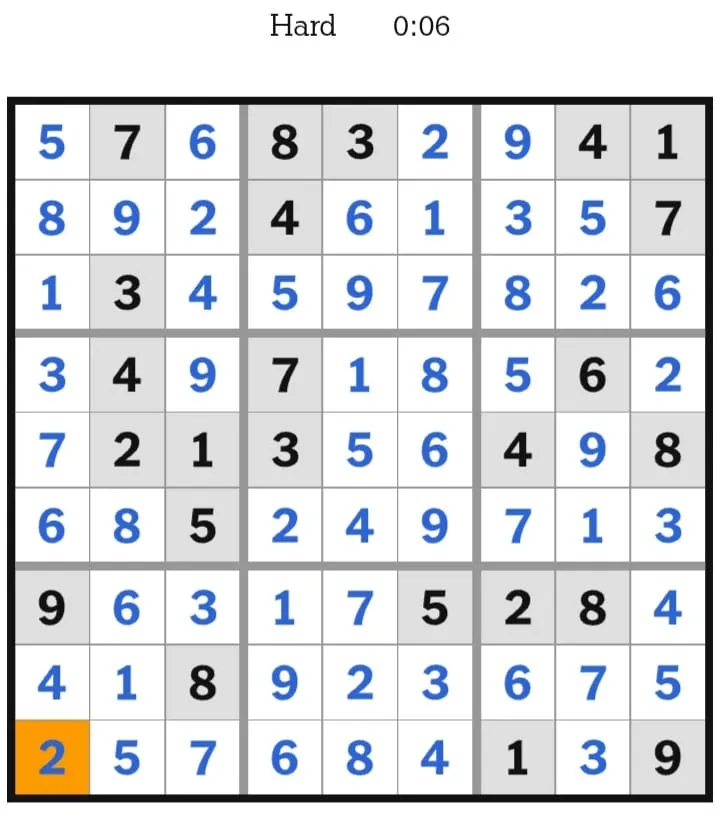 NYT Sudoku Hard Answers January 20, 2026