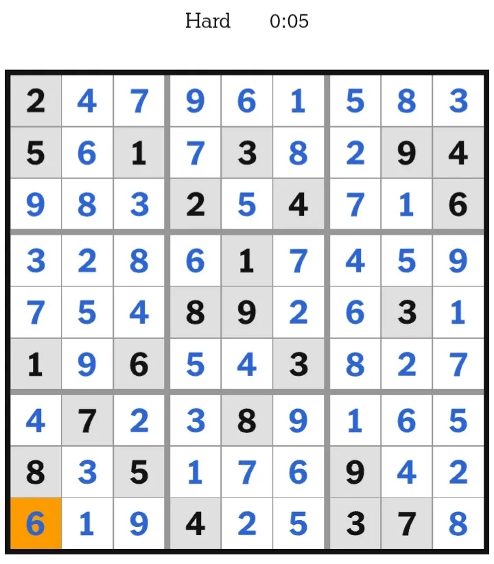 NYT Sudoku Hard Answers January 21, 2026