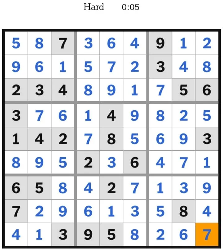 NYT Sudoku Hard Answers January 24, 2026
