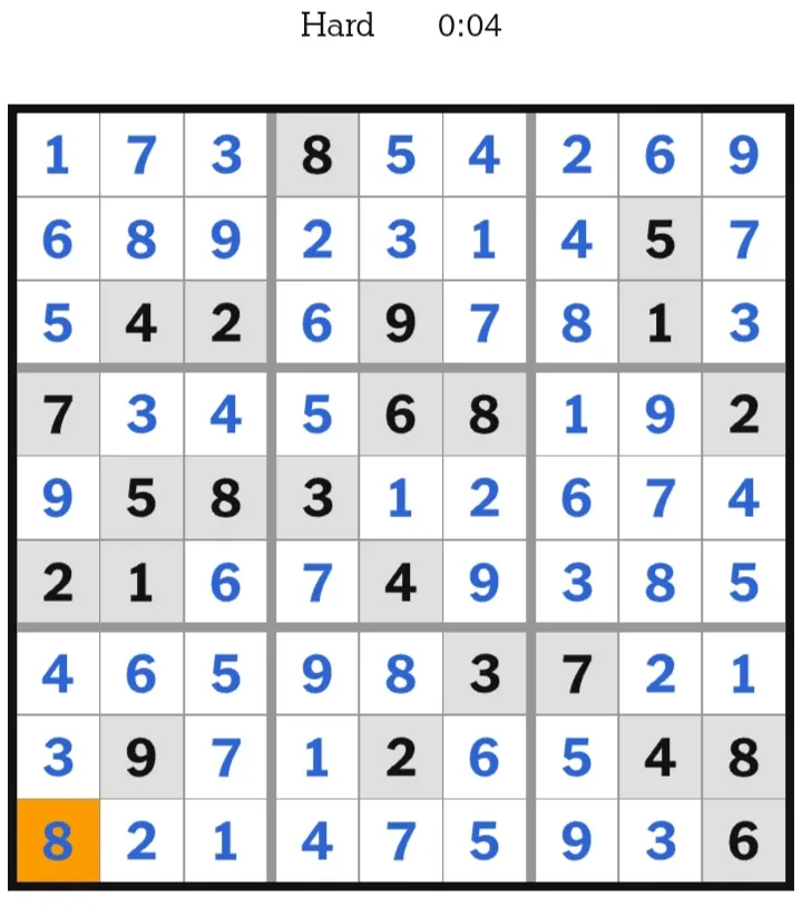 NYT Sudoku Hard Answers January 25, 2026