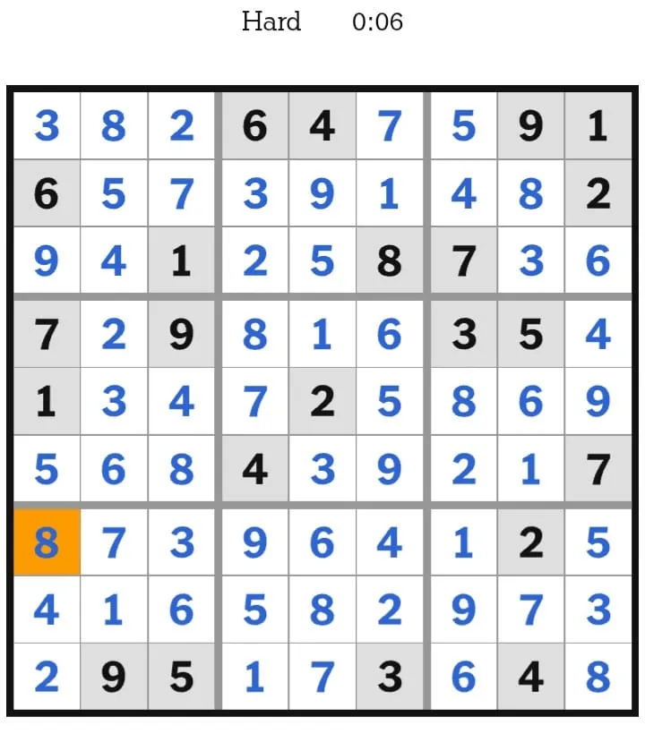 NYT Sudoku Hard Answers January 30, 2026