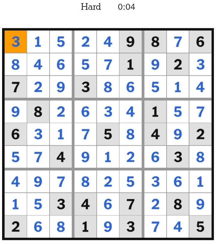 NYT Sudoku Hard Answers January 31, 2026