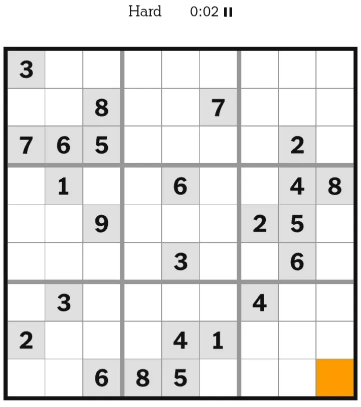 NYT Sudoku Hard February 01, 2026