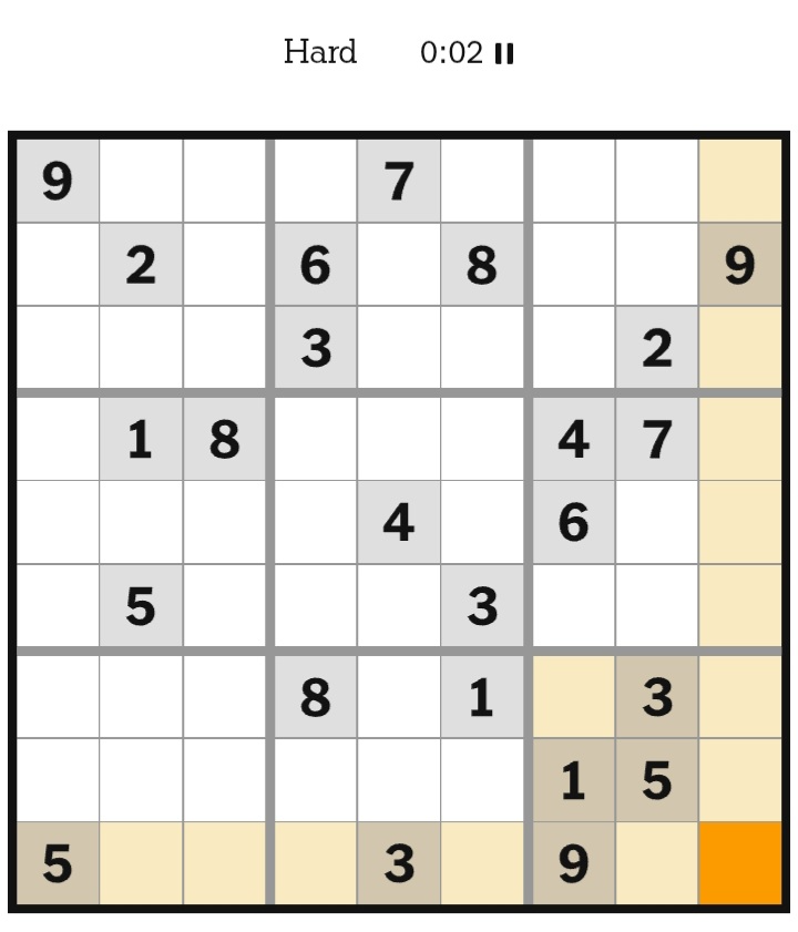 NYT Sudoku Hard January 08, 2026