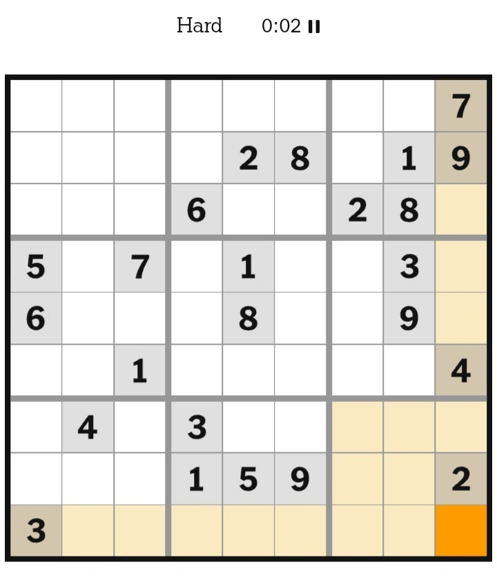 NYT Sudoku Hard January 10, 2026