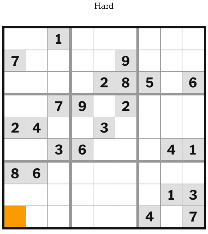 NYT Sudoku Hard January 11, 2026