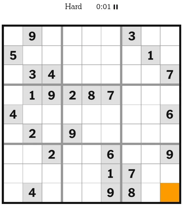 NYT Sudoku Hard January 14, 2026