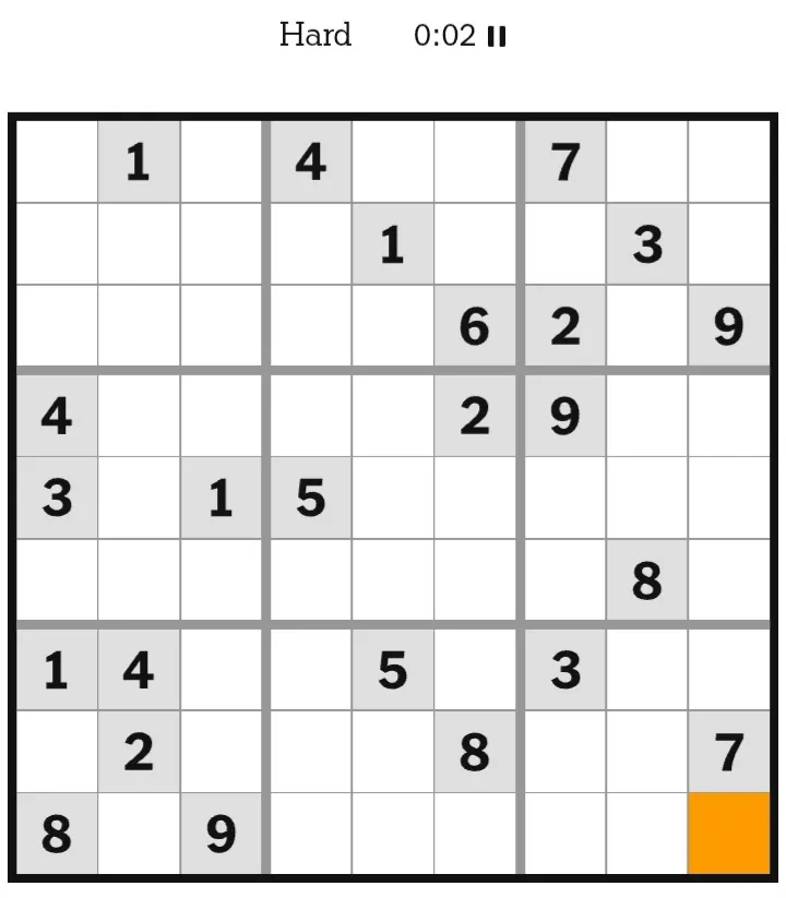 NYT Sudoku Hard January 16, 2026