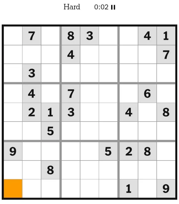 NYT Sudoku Hard January 20, 2026
