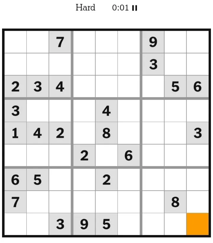 NYT Sudoku Hard January 24, 2026