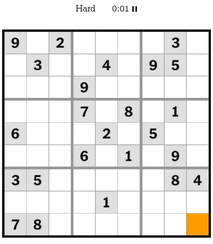 NYT Sudoku Hard January 27, 2026
