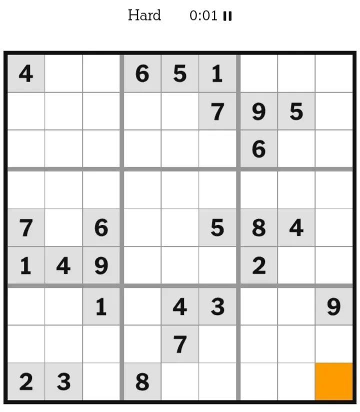 NYT Sudoku Hard January 29, 2026