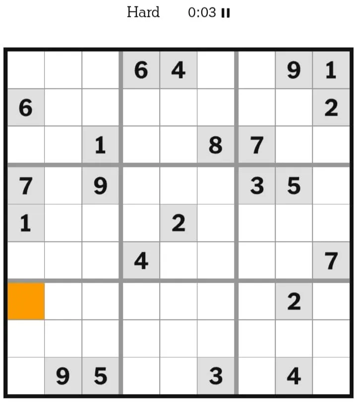 NYT Sudoku Hard January 30, 2026