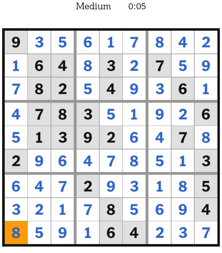 NYT Sudoku Medium Answers February 01, 2026