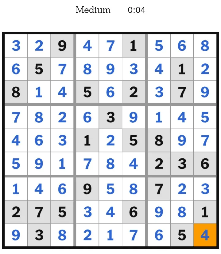 NYT Sudoku Medium Answers January 31, 2026