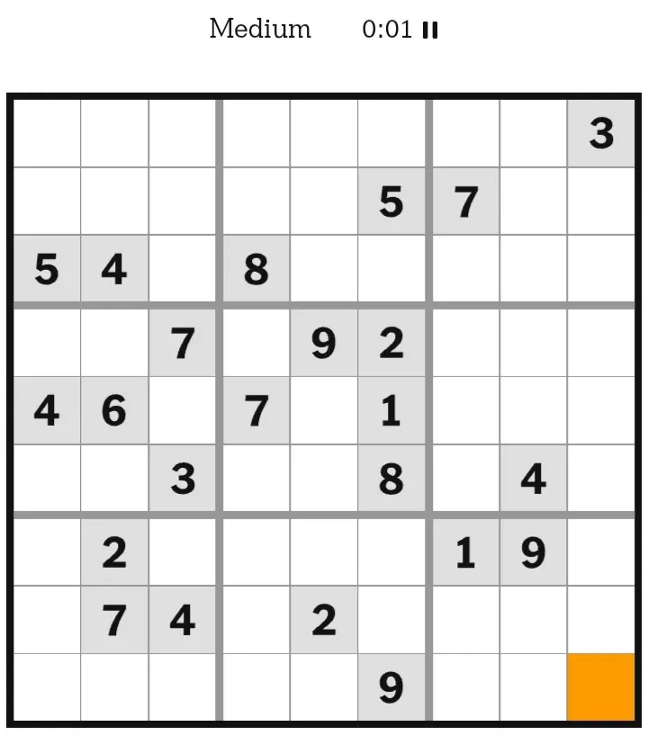 NYT Sudoku Medium January 17, 2026
