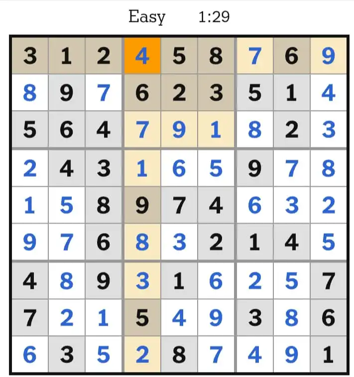 NYT Sudoku Easy Answers February 14, 2026