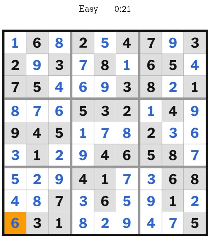 NYT Sudoku Easy Answers February 17, 2026