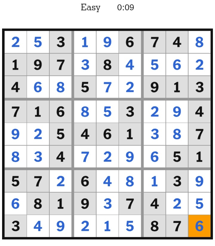 NYT Sudoku Easy Answers February 24, 2026