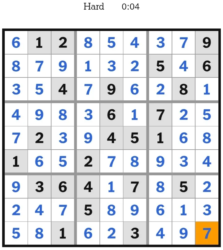 NYT Sudoku Hard Answers February 03, 2026