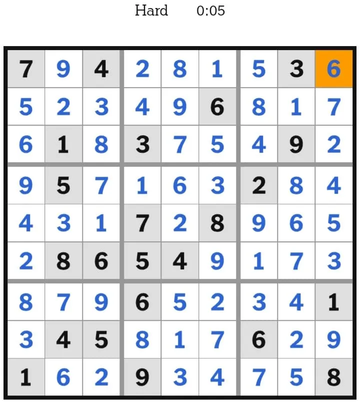 NYT Sudoku Hard Answers February 04, 2026