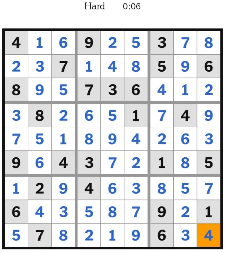 NYT Sudoku Hard Answers February 08, 2026