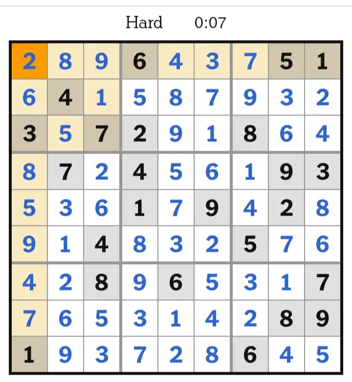 NYT Sudoku Hard Answers February 14, 2026