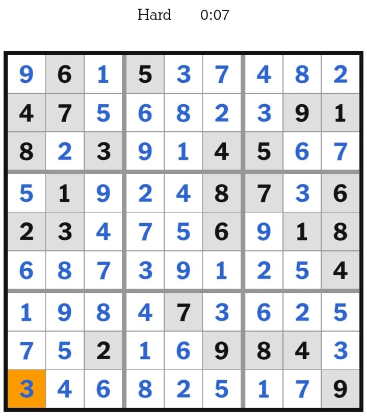 NYT Sudoku Hard Answers February 17, 2026