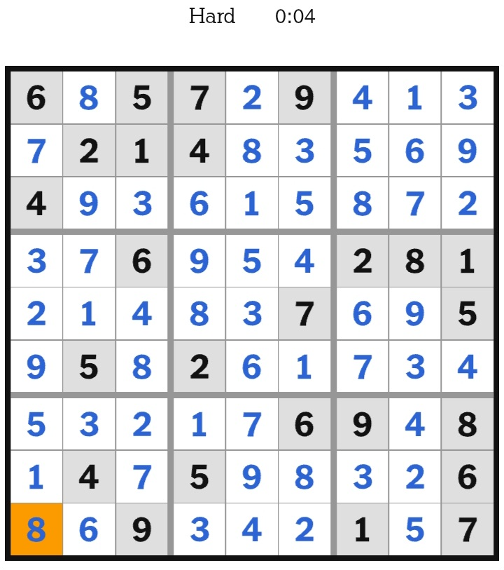NYT Sudoku Hard Answers February 27, 2026