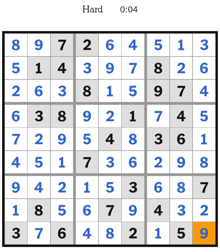 NYT Sudoku Hard Answers March 01, 2026