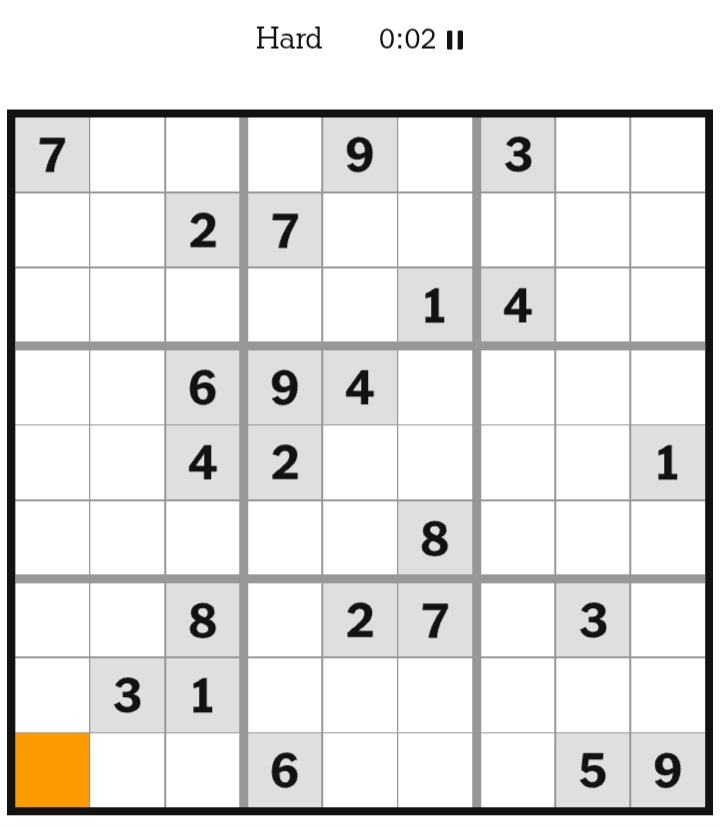 NYT Sudoku Hard February 13, 2026