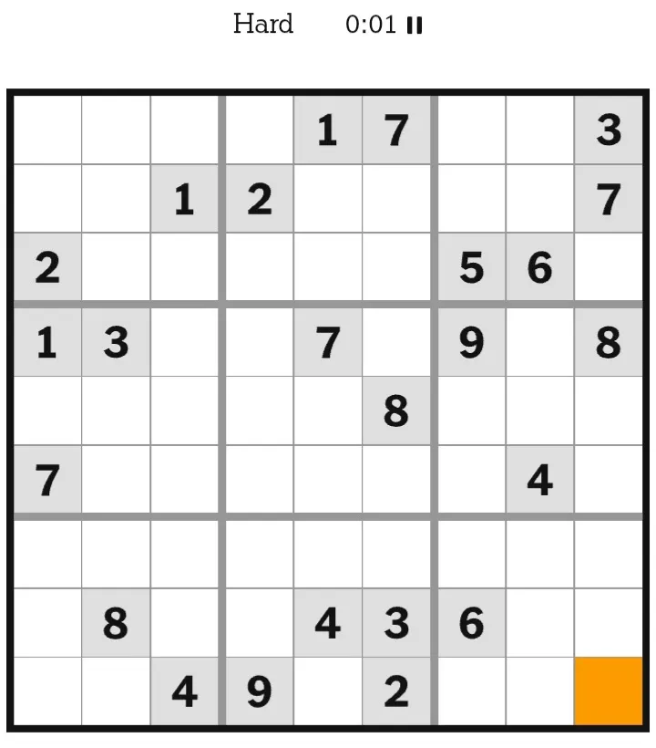 NYT Sudoku Hard February 16, 2026