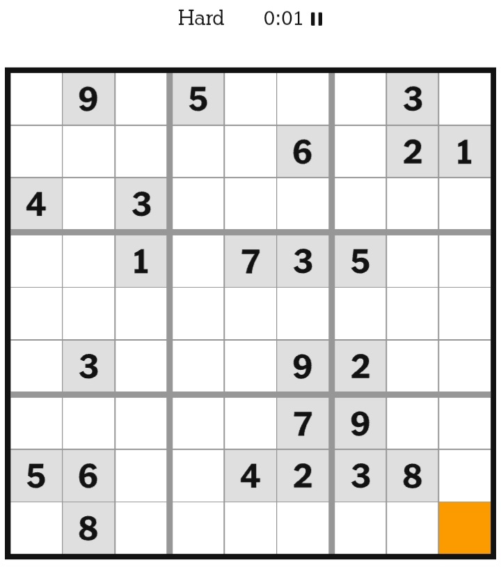 NYT Sudoku Hard February 26, 2026