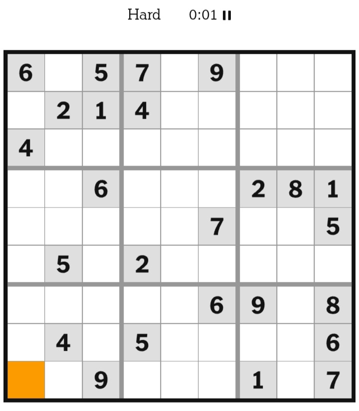 NYT Sudoku Hard February 27, 2026
