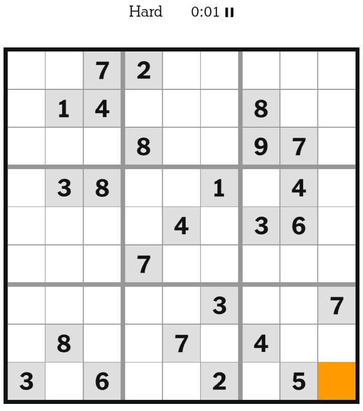 NYT Sudoku Hard March 01, 2026