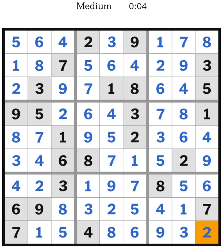 NYT Sudoku Medium Answers February 03, 2026