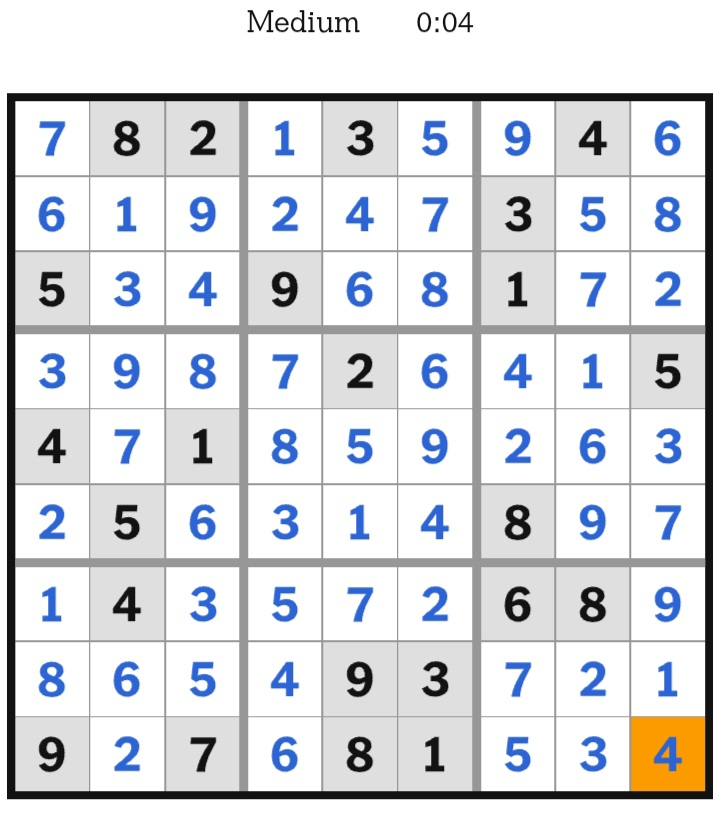 NYT Sudoku Medium Answers February 27, 2026