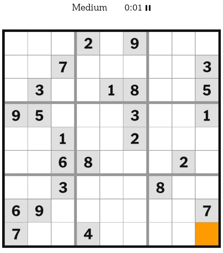 NYT Sudoku Medium February 03, 2026